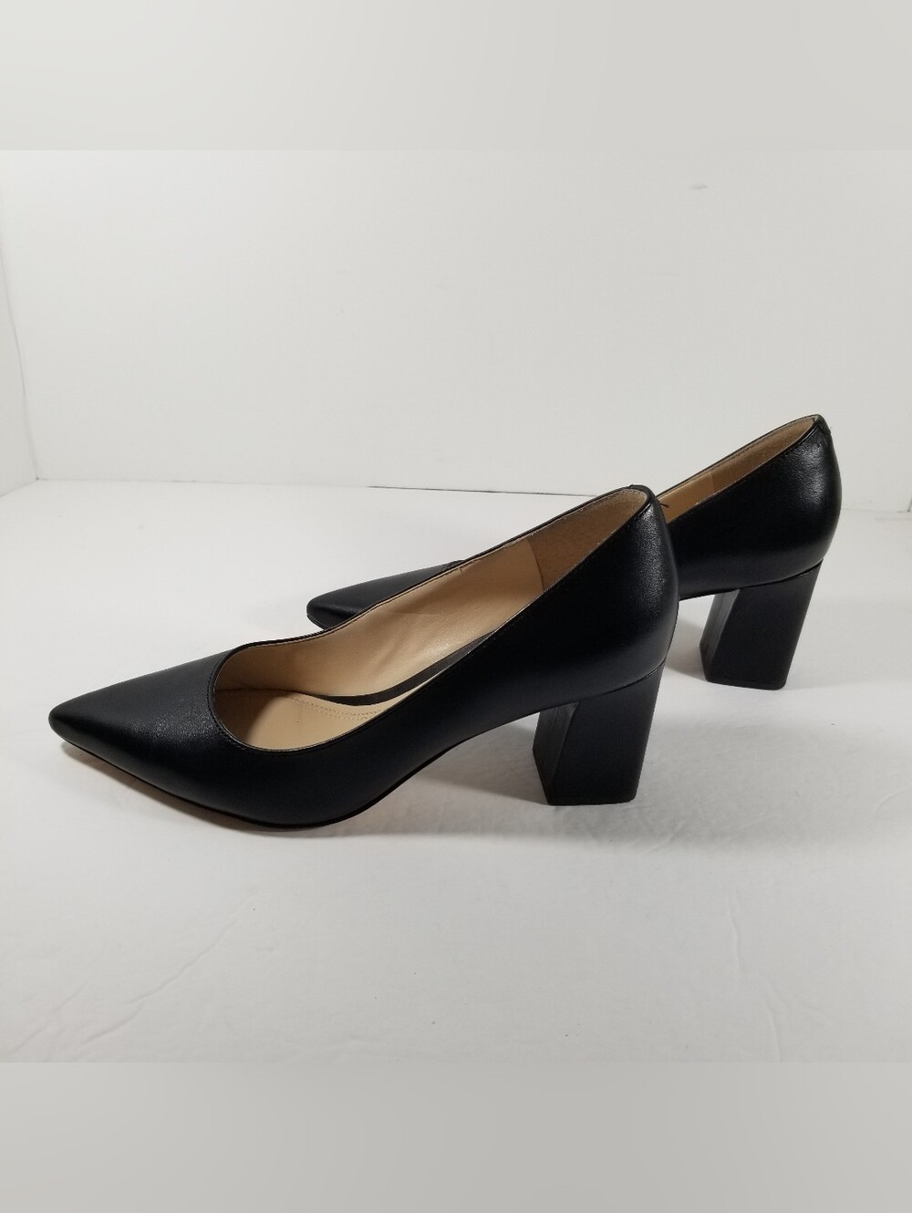 Marc Fisher Zala Heels Women's 8M Black Leather Pointed Toe Shoes